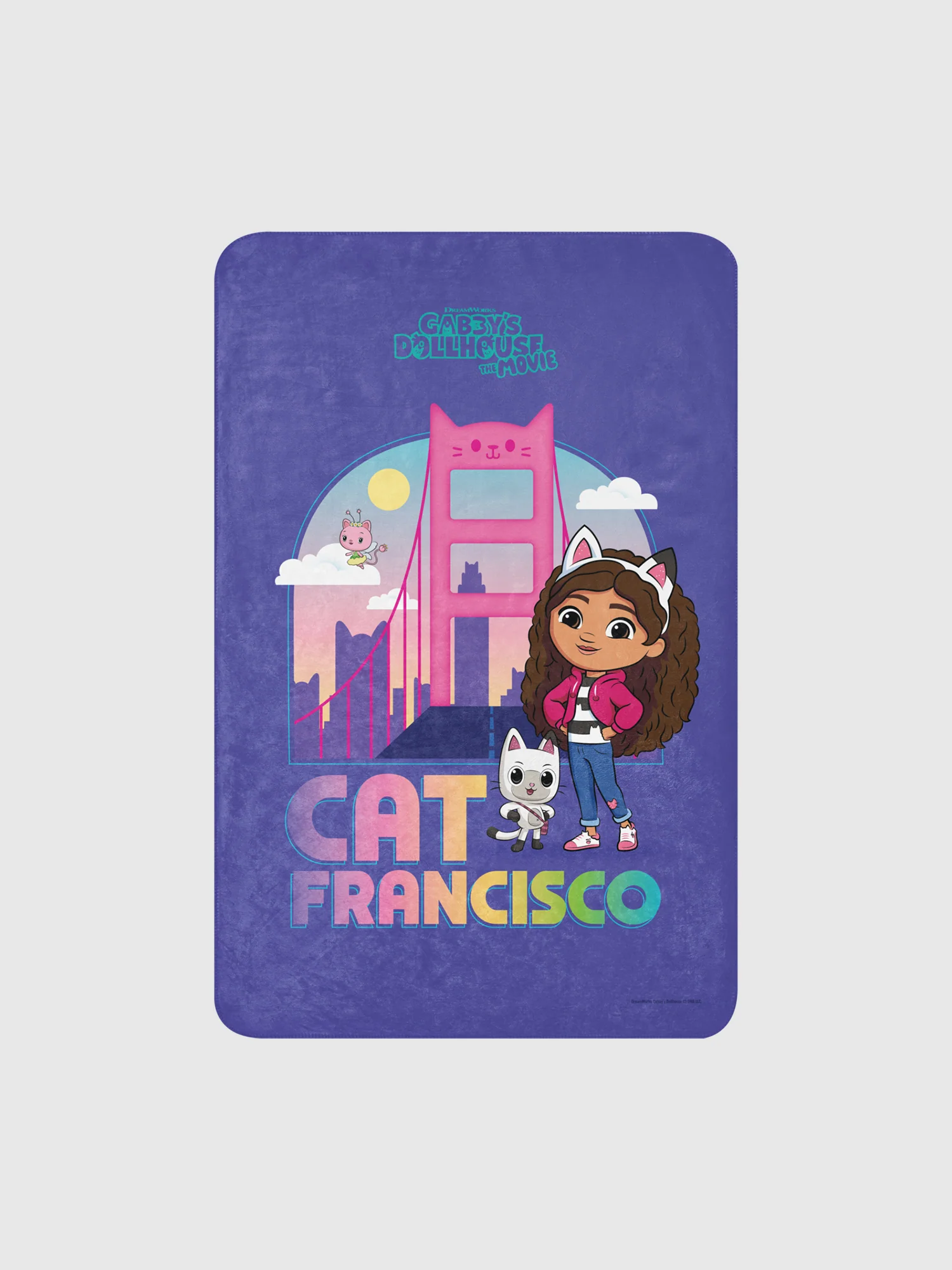 Gabby's Dollhouse Cat Francisco Sherpa Blanket
