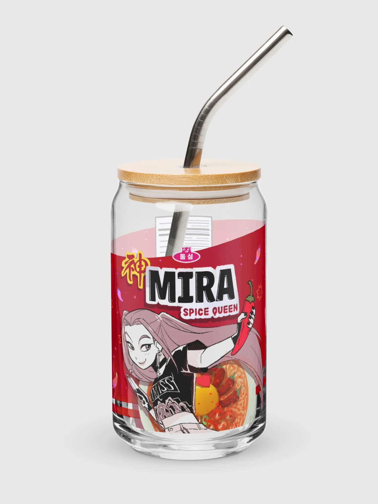 KPop Demon Hunters Mira Ramyeon Can Glass