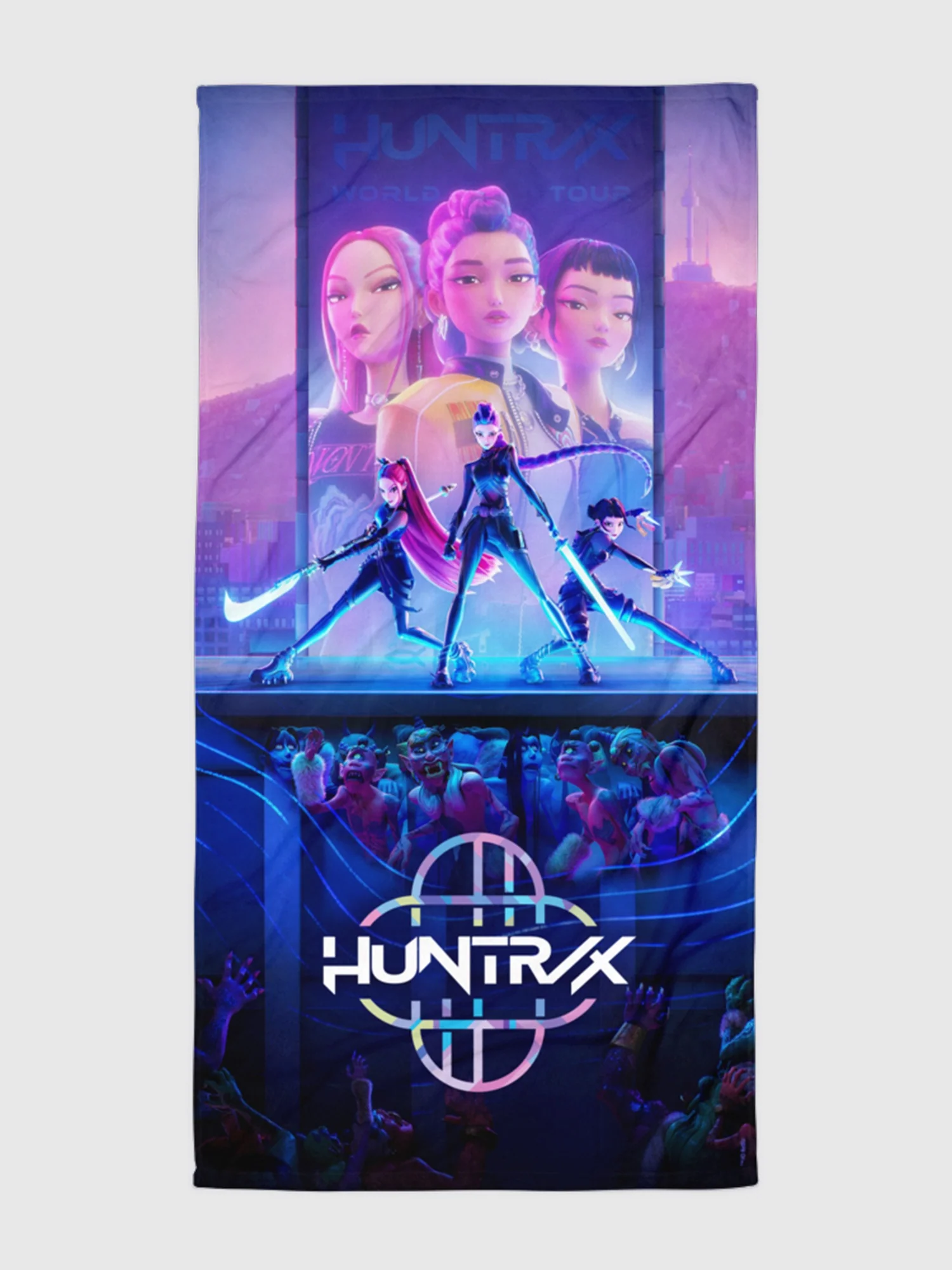 KPop Demon Hunters Movie Poster Beach Towel