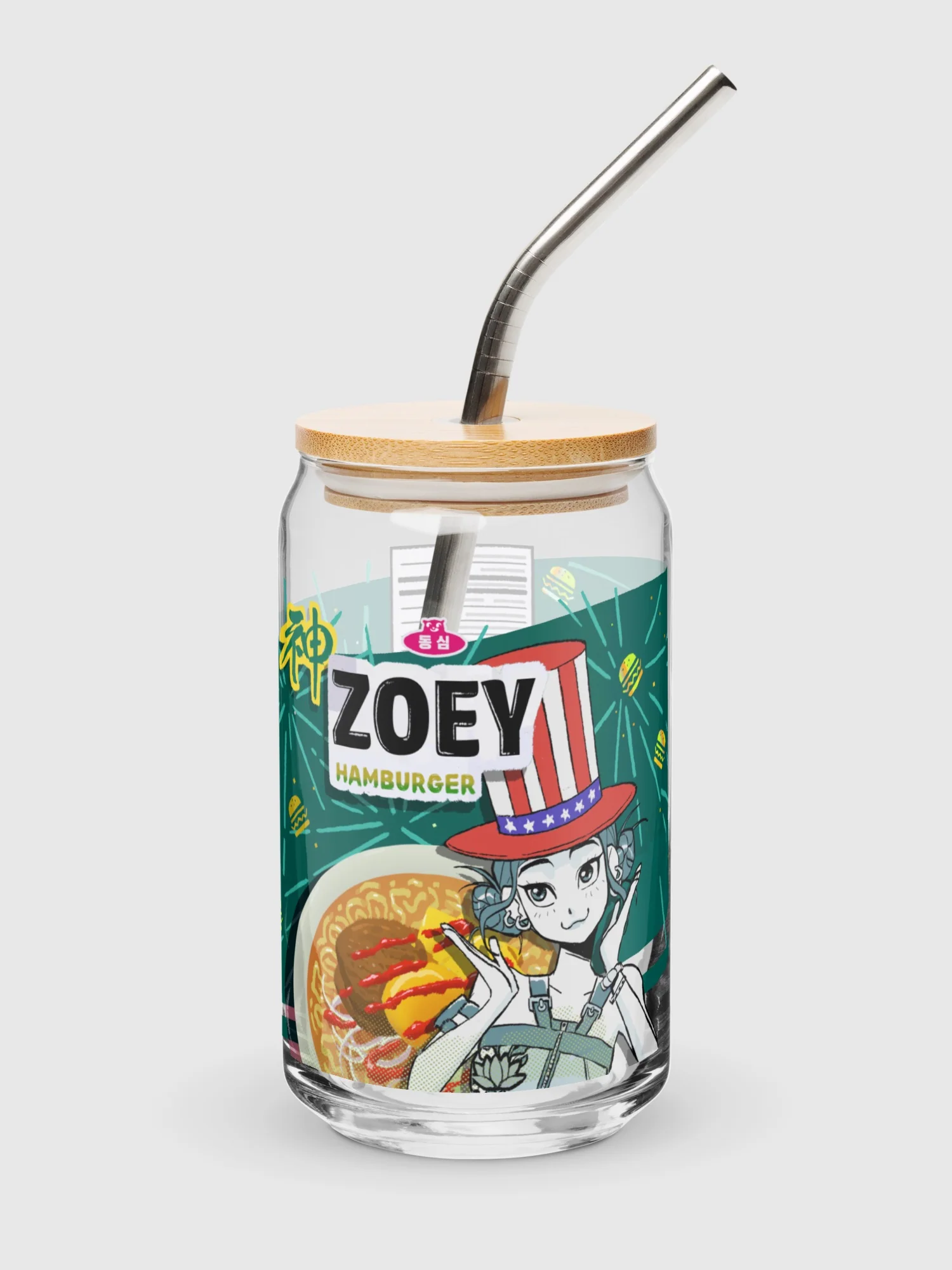 KPop Demon Hunters Zoey Ramyeon Can Glass