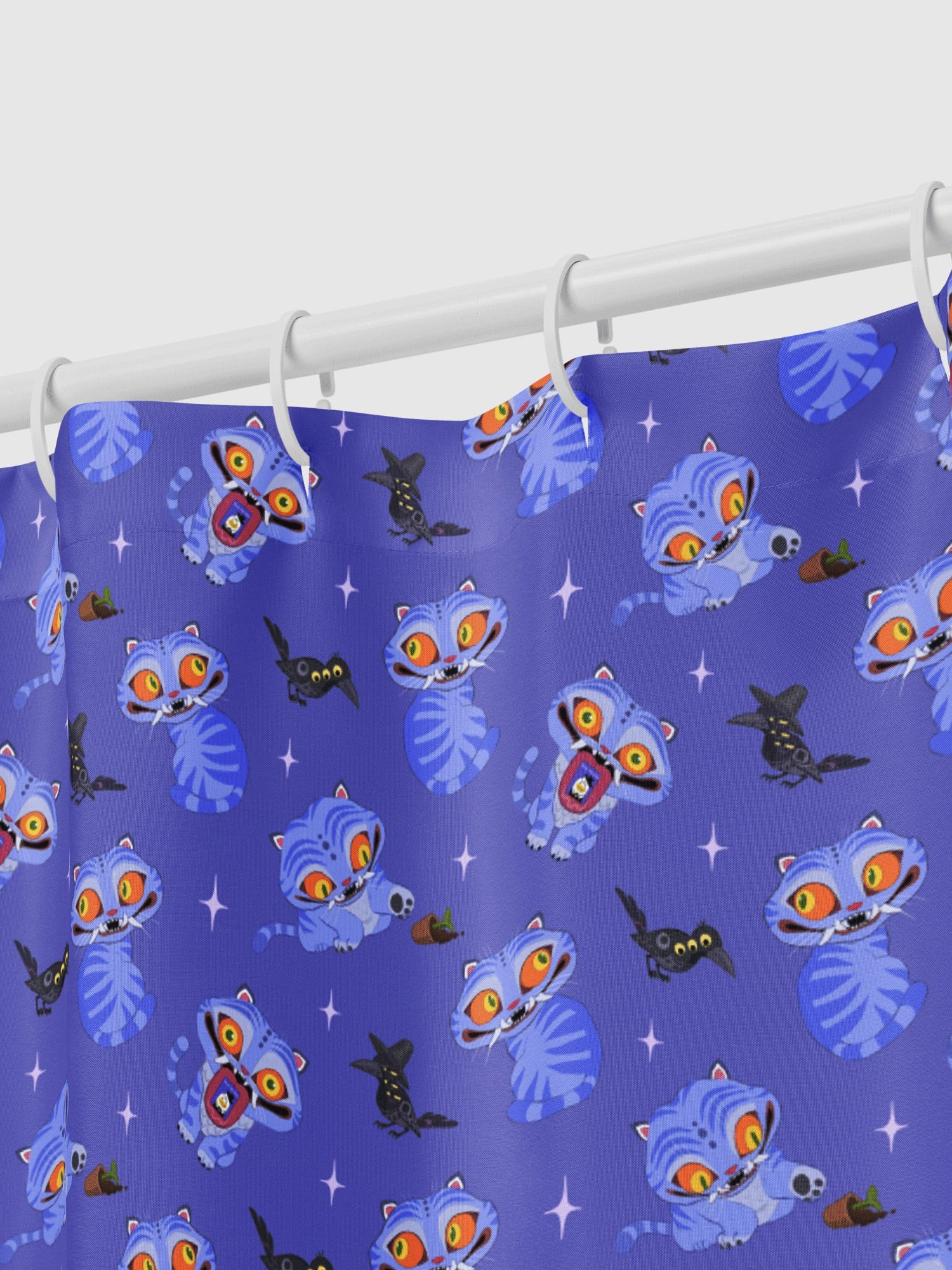 KPop Demon Hunters Derpy Tiger and Sussie Magpie Shower Curtain - Image 2
