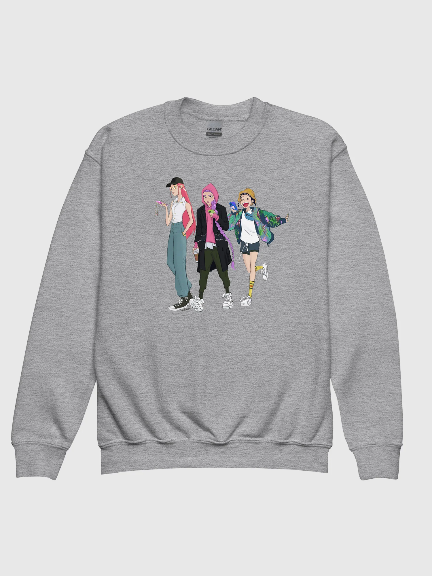 KPop Demon Hunters HUNTR/X Off Duty Youth Crewneck Sweatshirt