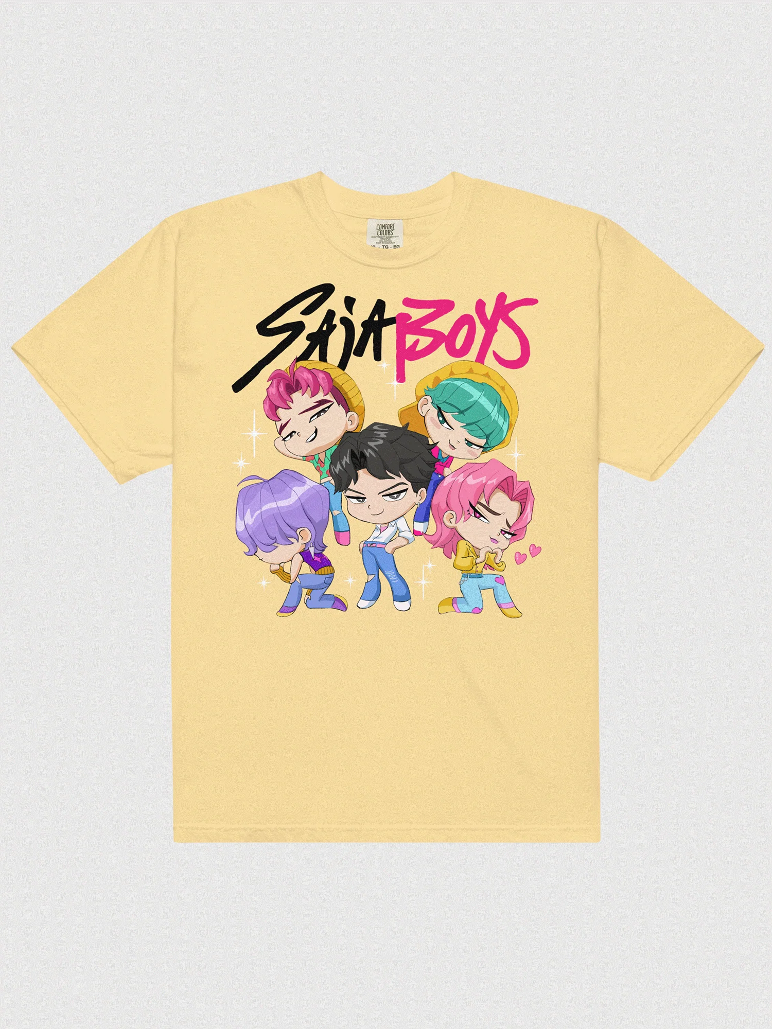 KPop Demon Hunters SAJA BOYS Chibi Comfort Colors T-Shirt