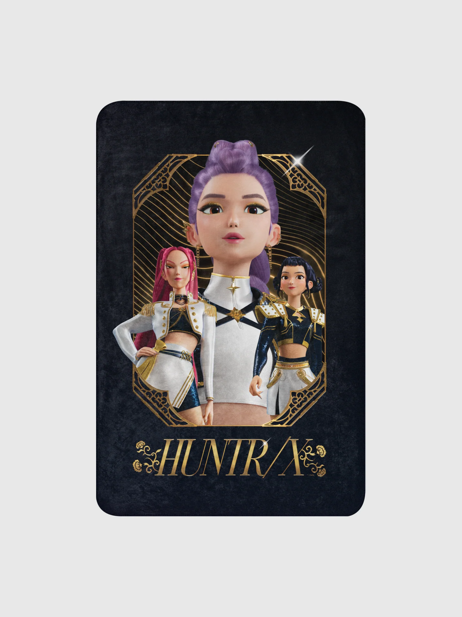 KPop Demon Hunters Sherpa Blanket HUNTR/X Golden