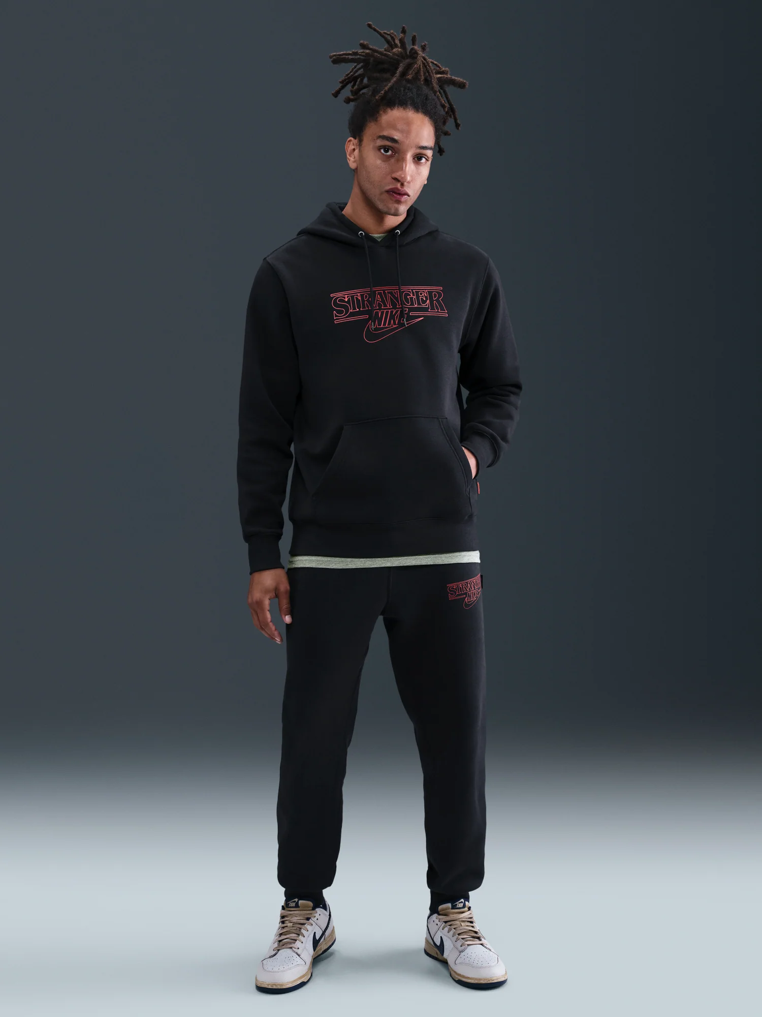 Nike x Stranger Things Hoodie Black Logo - Image 3