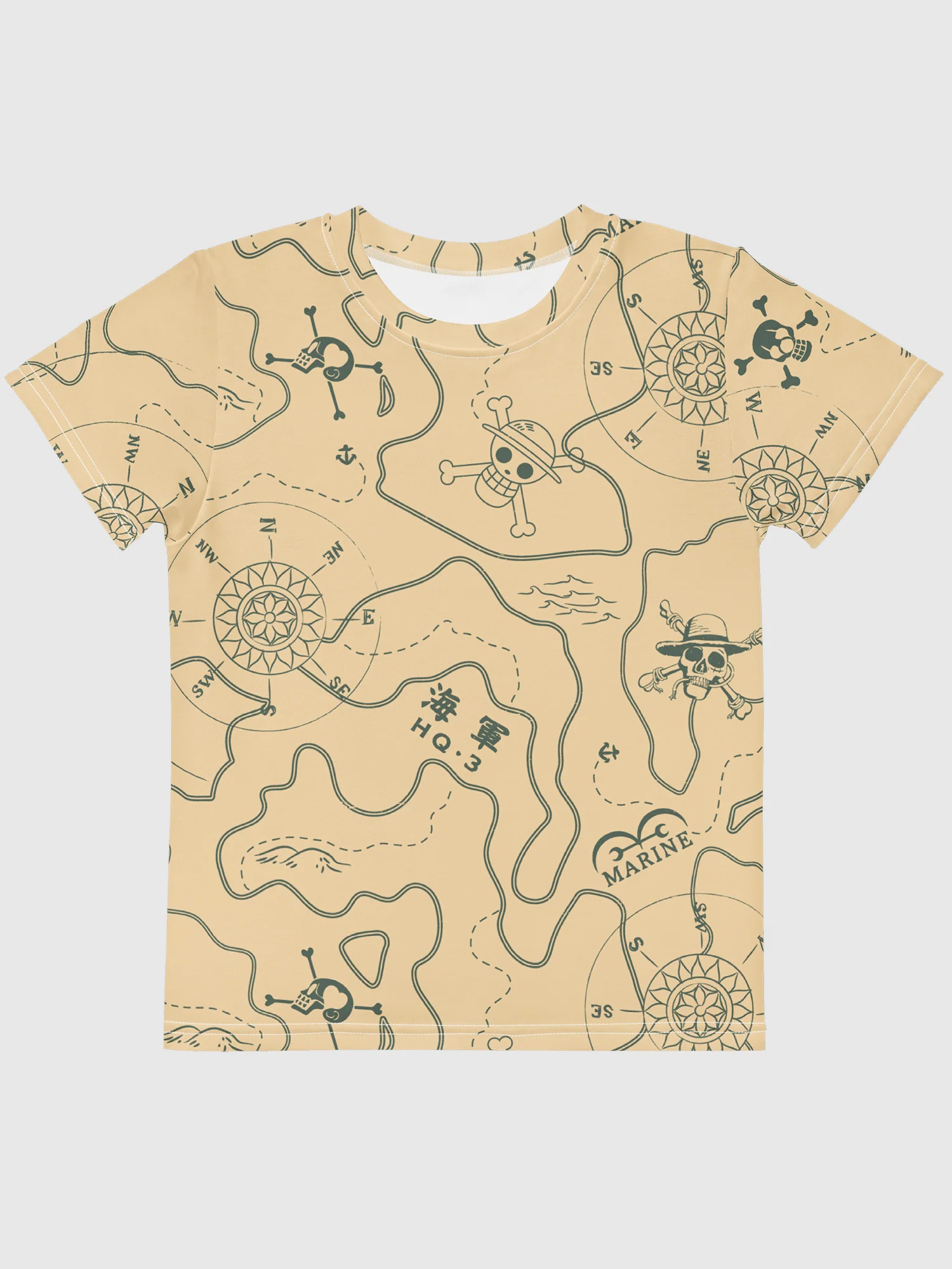 One Piece Youth T-Shirt Chopper Map