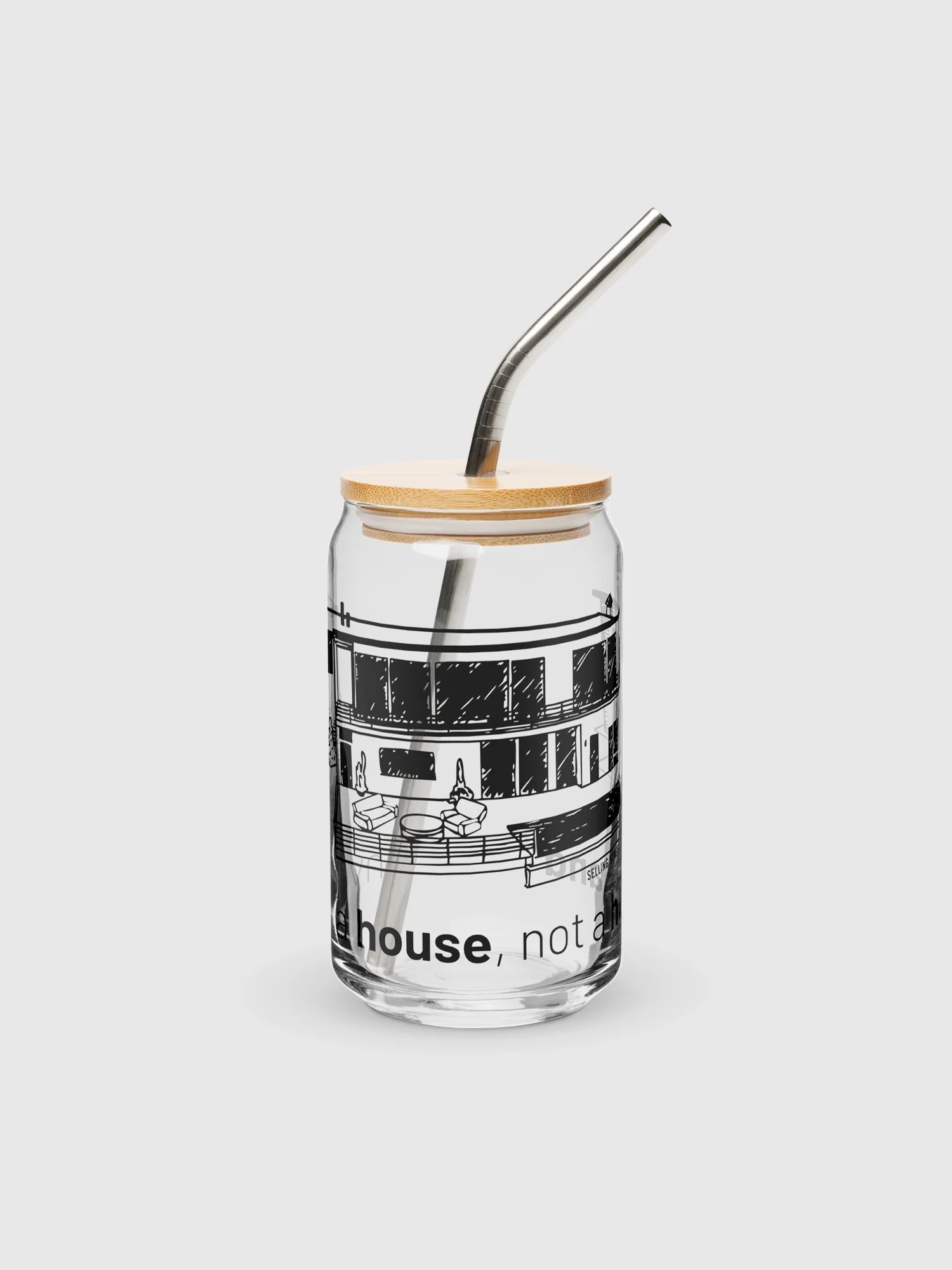 Selling Sunset Can Shaped Glass "Invest in a House"