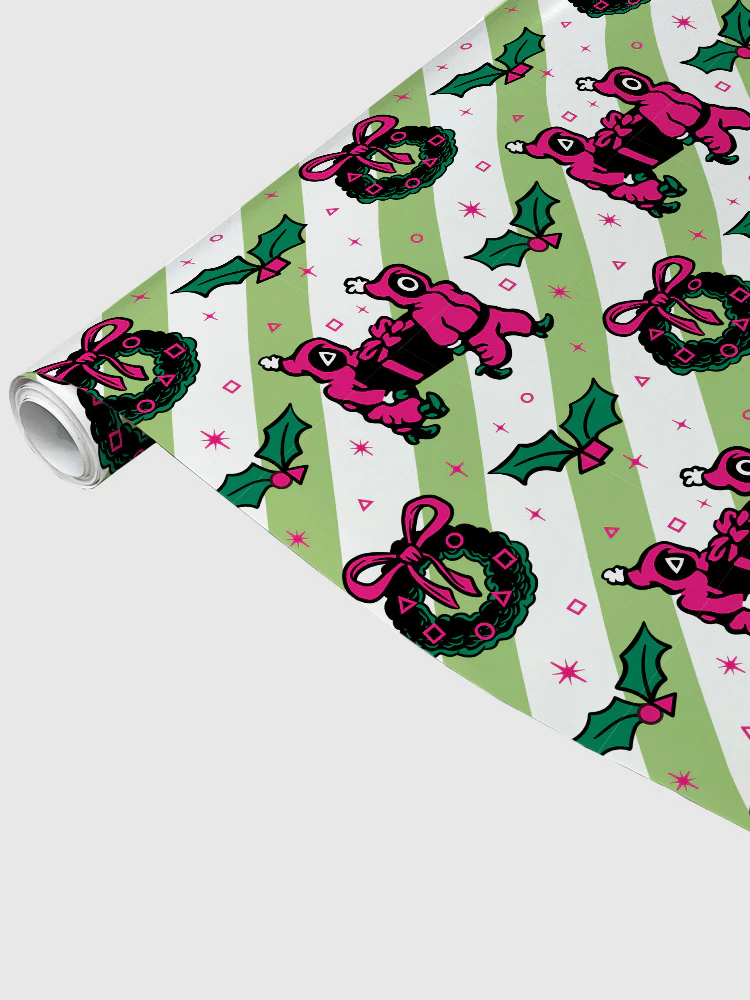 Squid Game Wreath Pattern Wrapping Paper