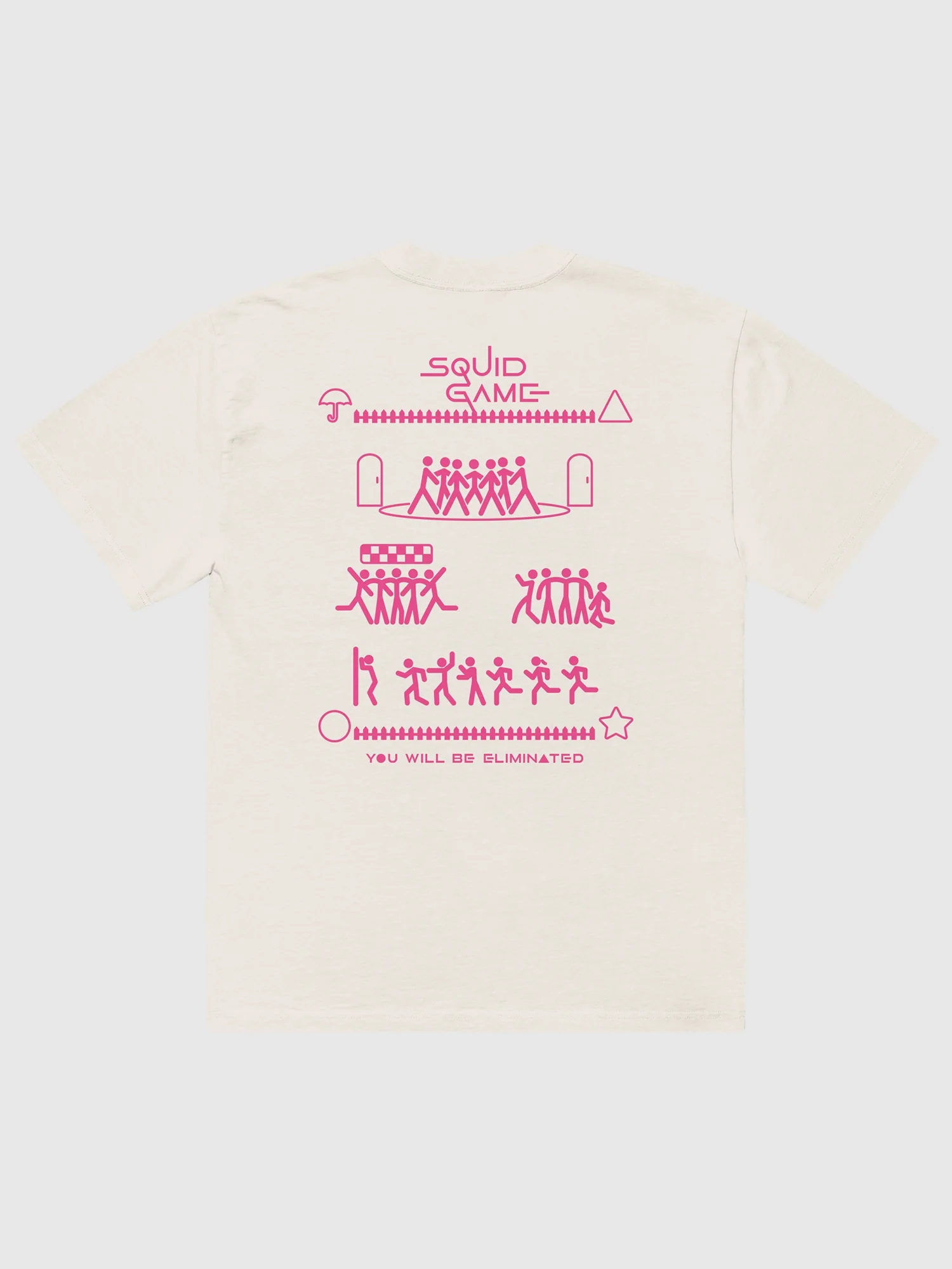 Squid Game You Will Be Eliminated Oversized Faded T-Shirt