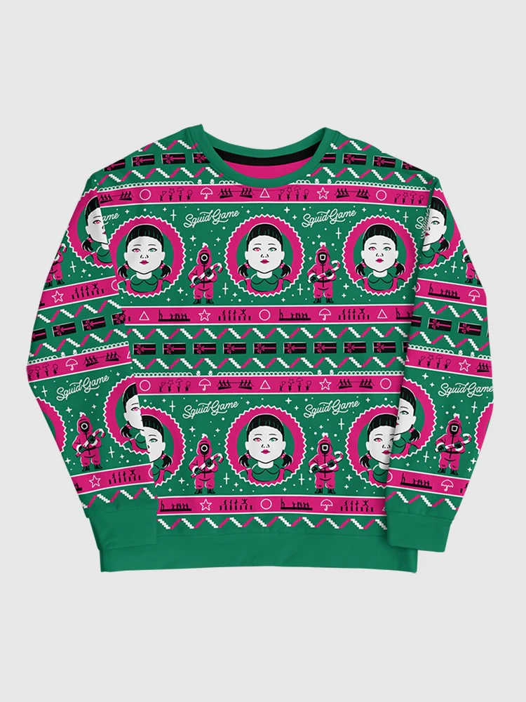 Squid Game Young-Hee Holiday Crewneck Sweatshirt