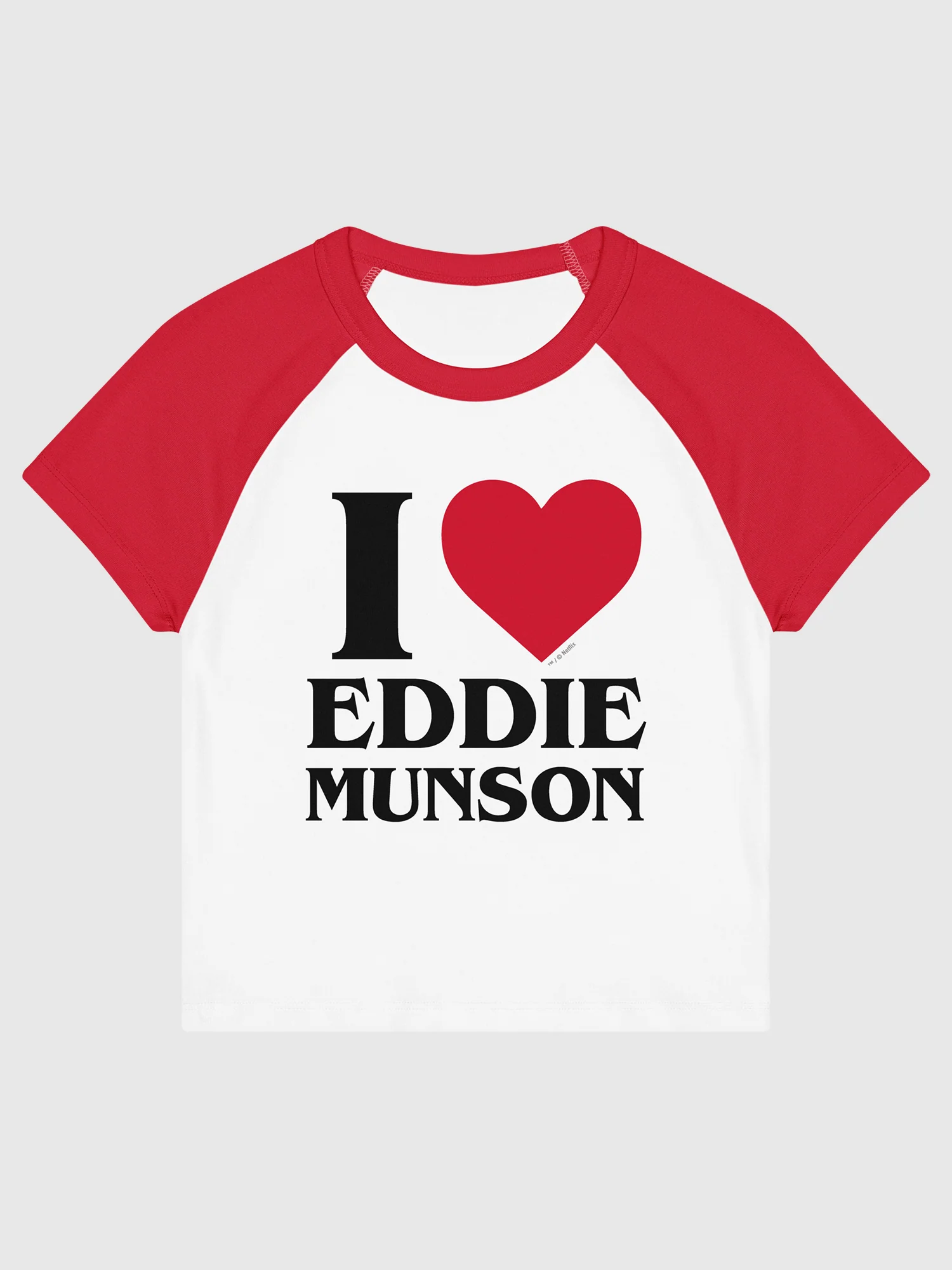 Stranger Things Eddie Munson Heart Women's Baby Raglan Tee - Image 2