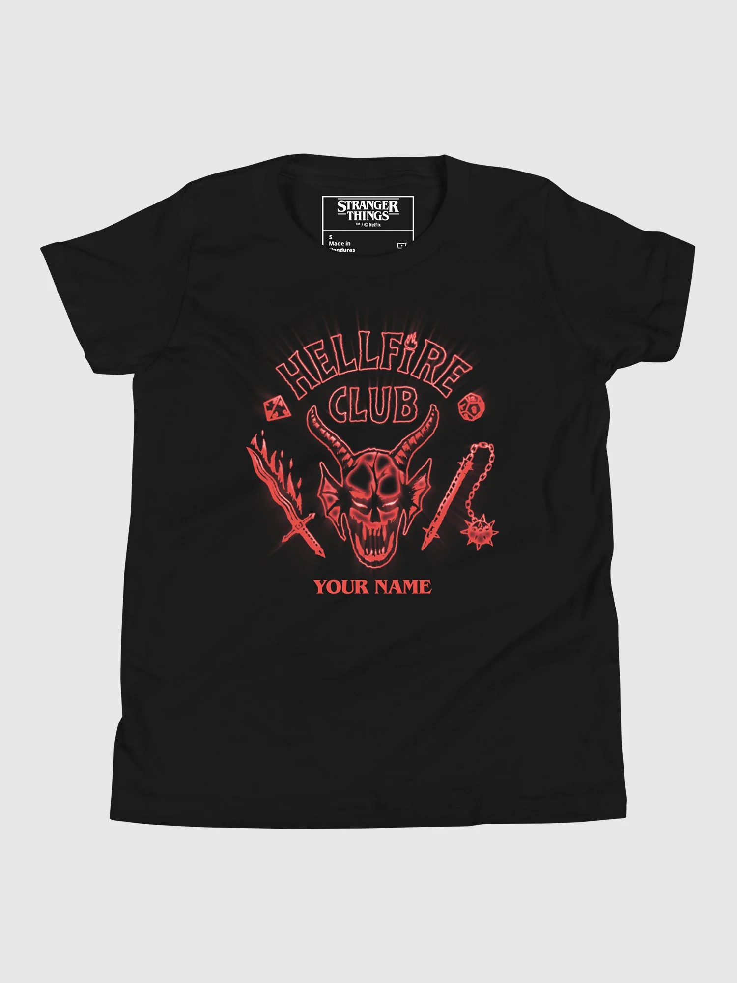 Stranger Things Hellfire Club Personalized Kids T-Shirt