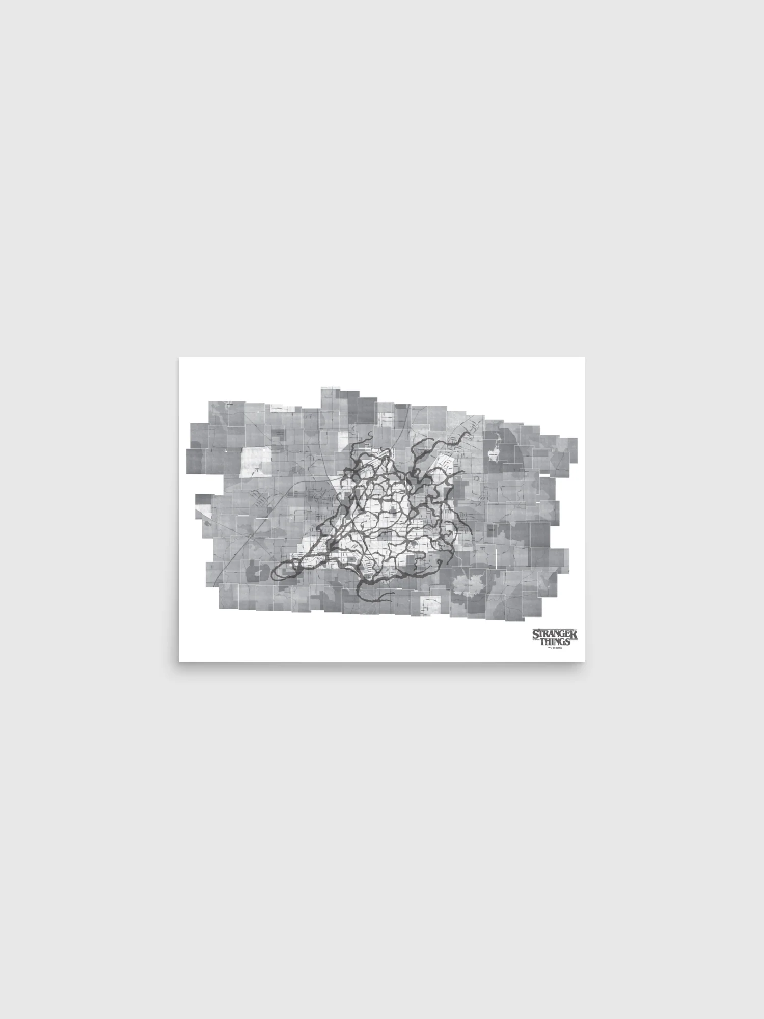 Stranger Things Hawkins Tunnel Map Premium Poster