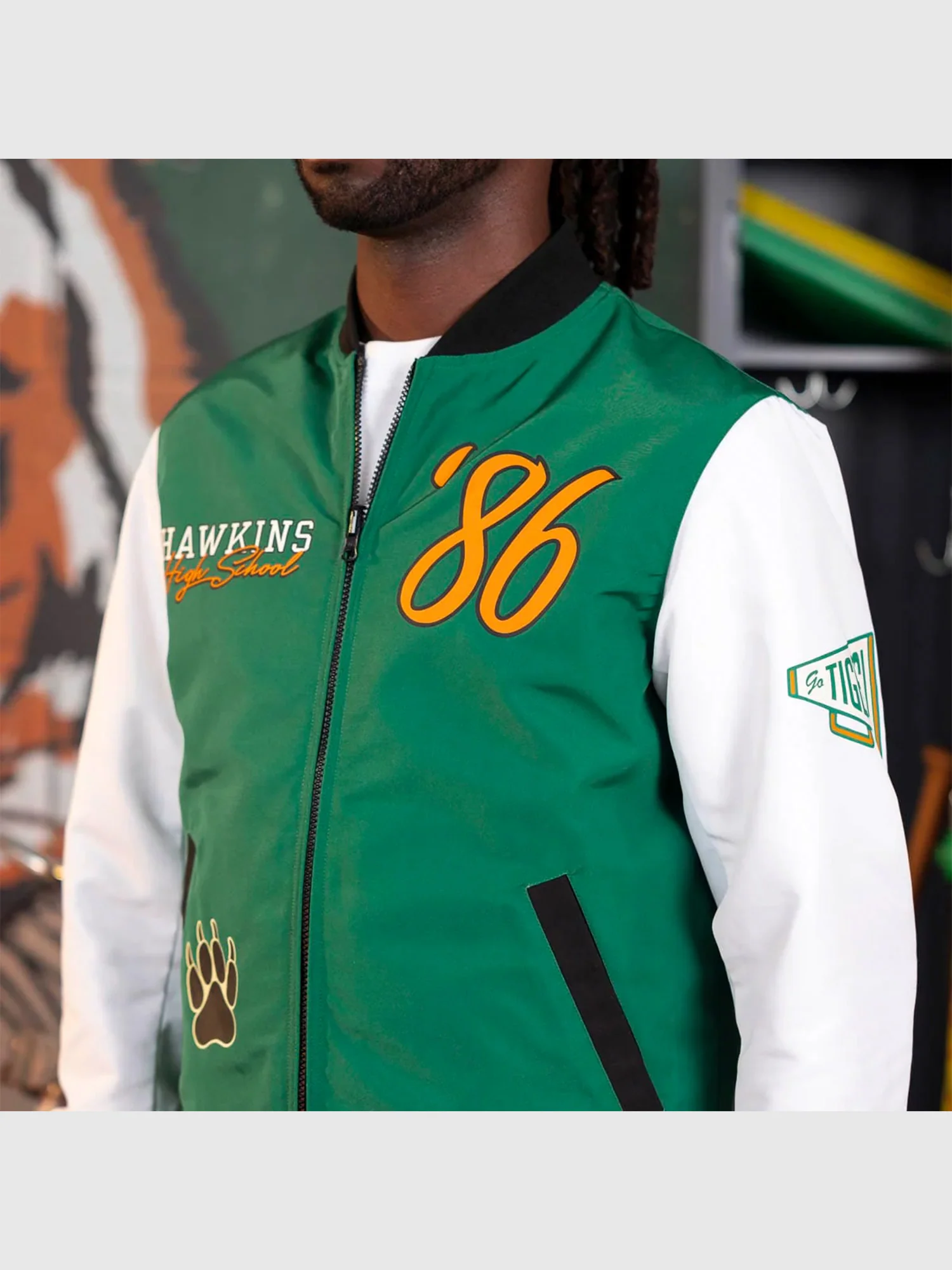 Stranger Things x RSVLTS Hawkins Tigers Reversible Bomber Jacket - Image 5