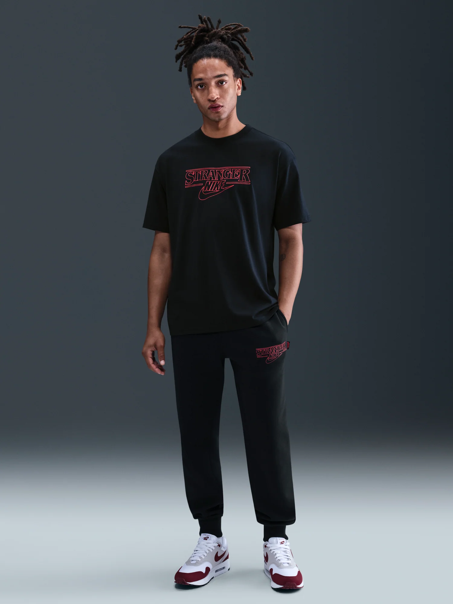 Nike x Stranger Things T-Shirt Black Logo - Image 3