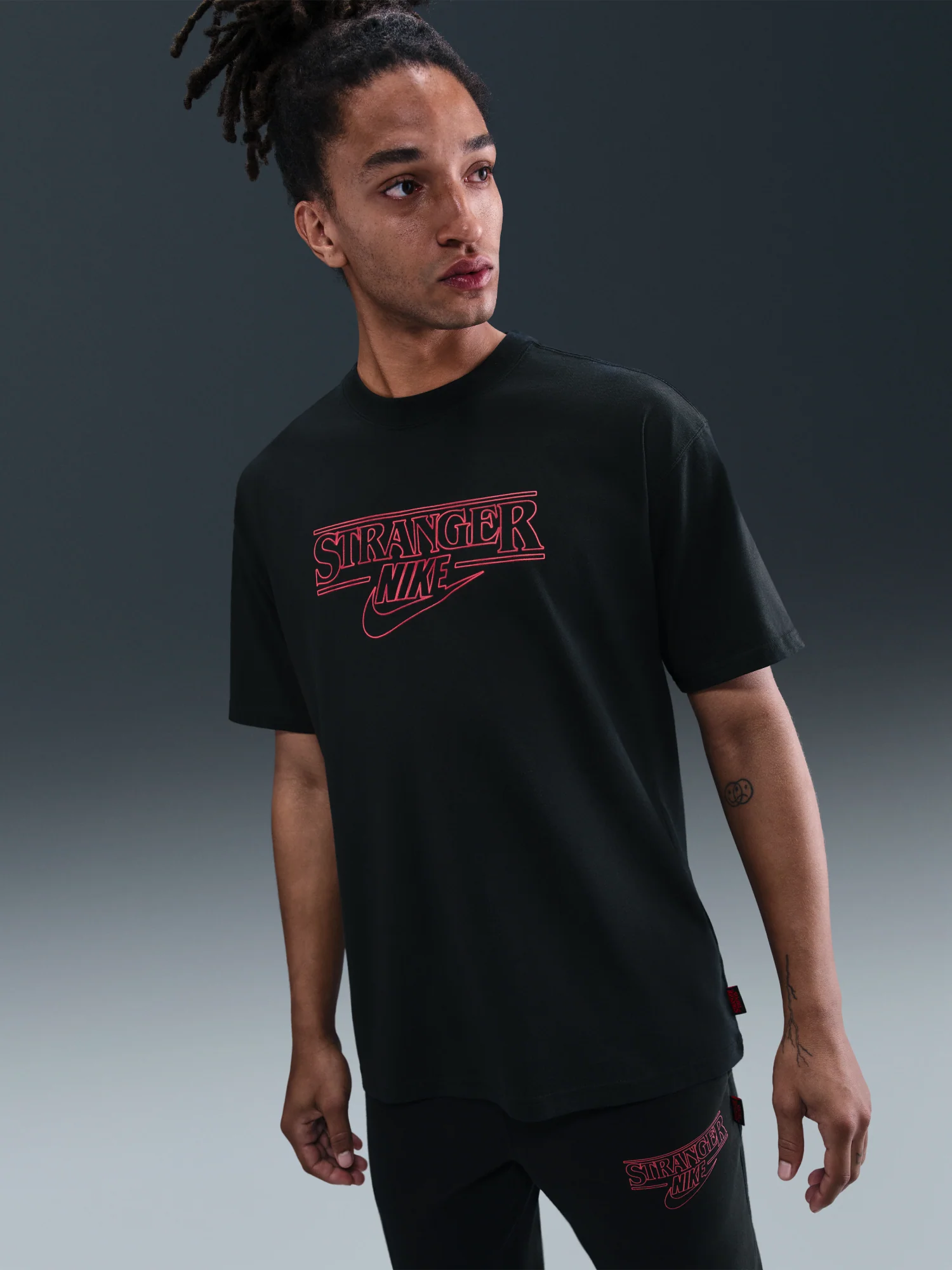 Nike x Stranger Things T-Shirt Black Logo - Image 4