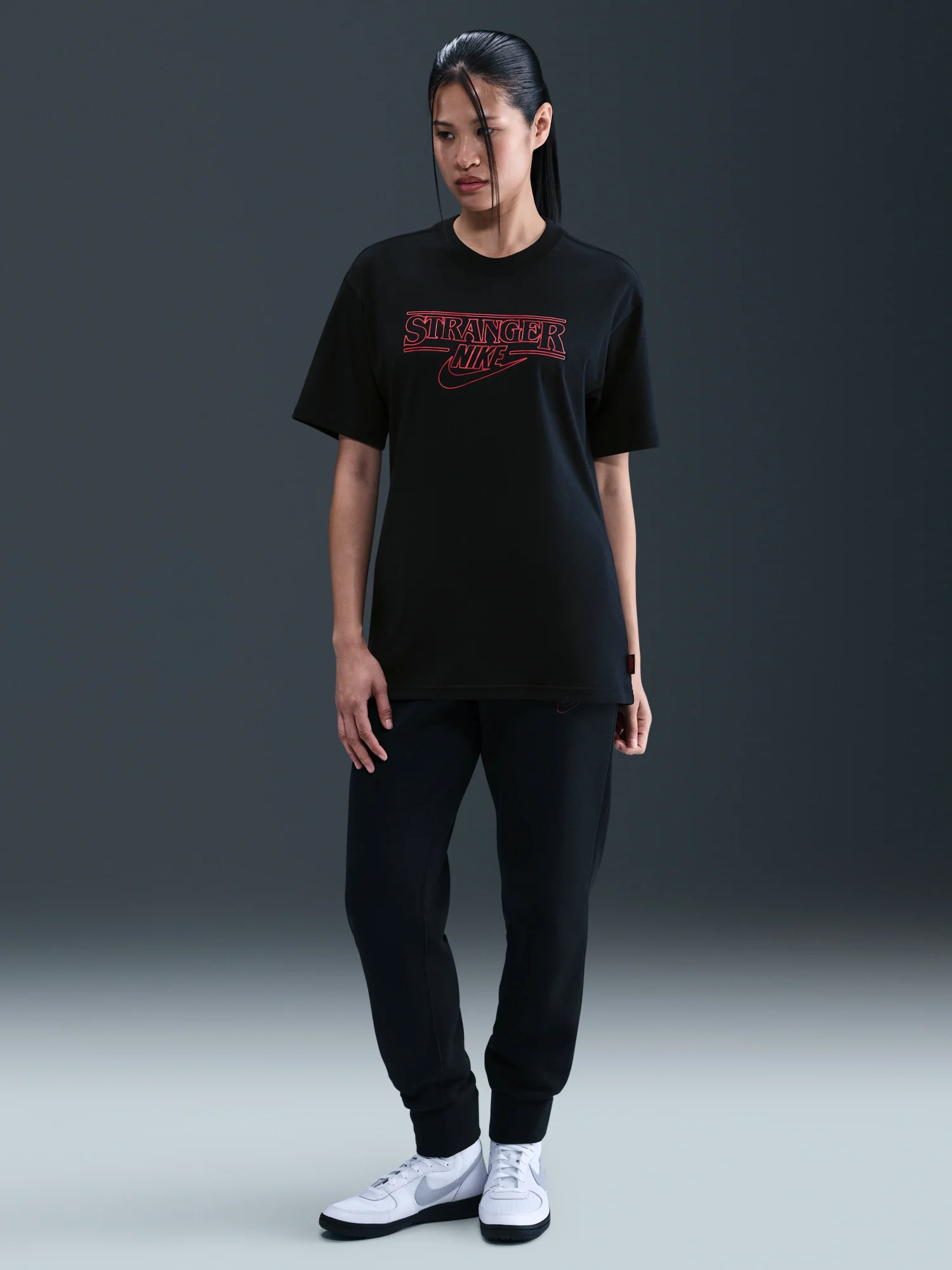 Nike x Stranger Things T-Shirt Black Logo - Image 5