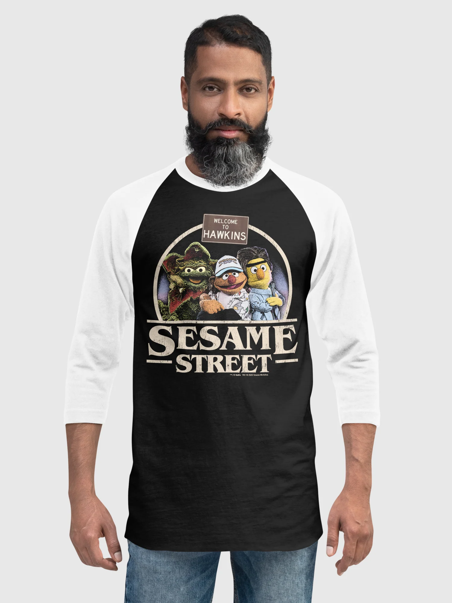 Stranger Things x Sesame Street Raglan Shirt - Image 3