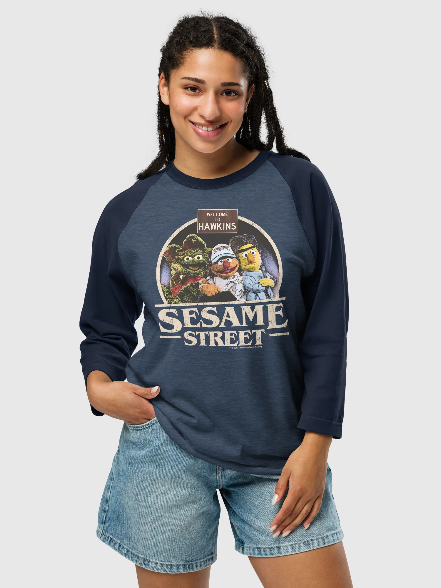 Stranger Things x Sesame Street Raglan Shirt - Image 4