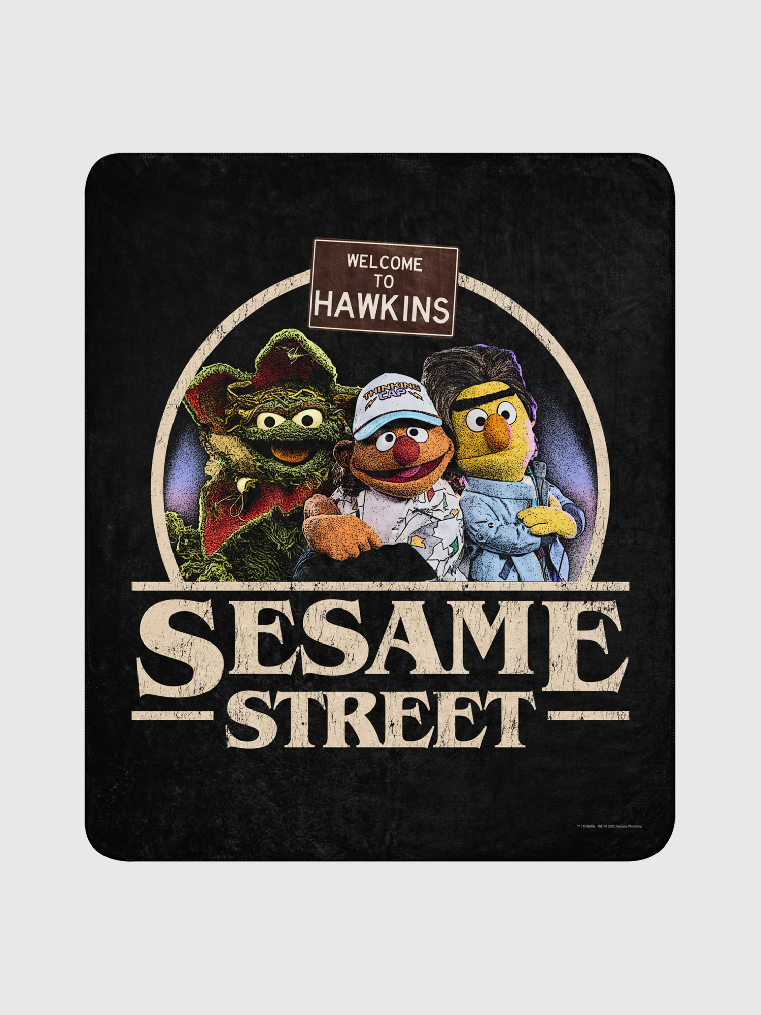 Stranger Things x Sesame Street Sherpa Blanket