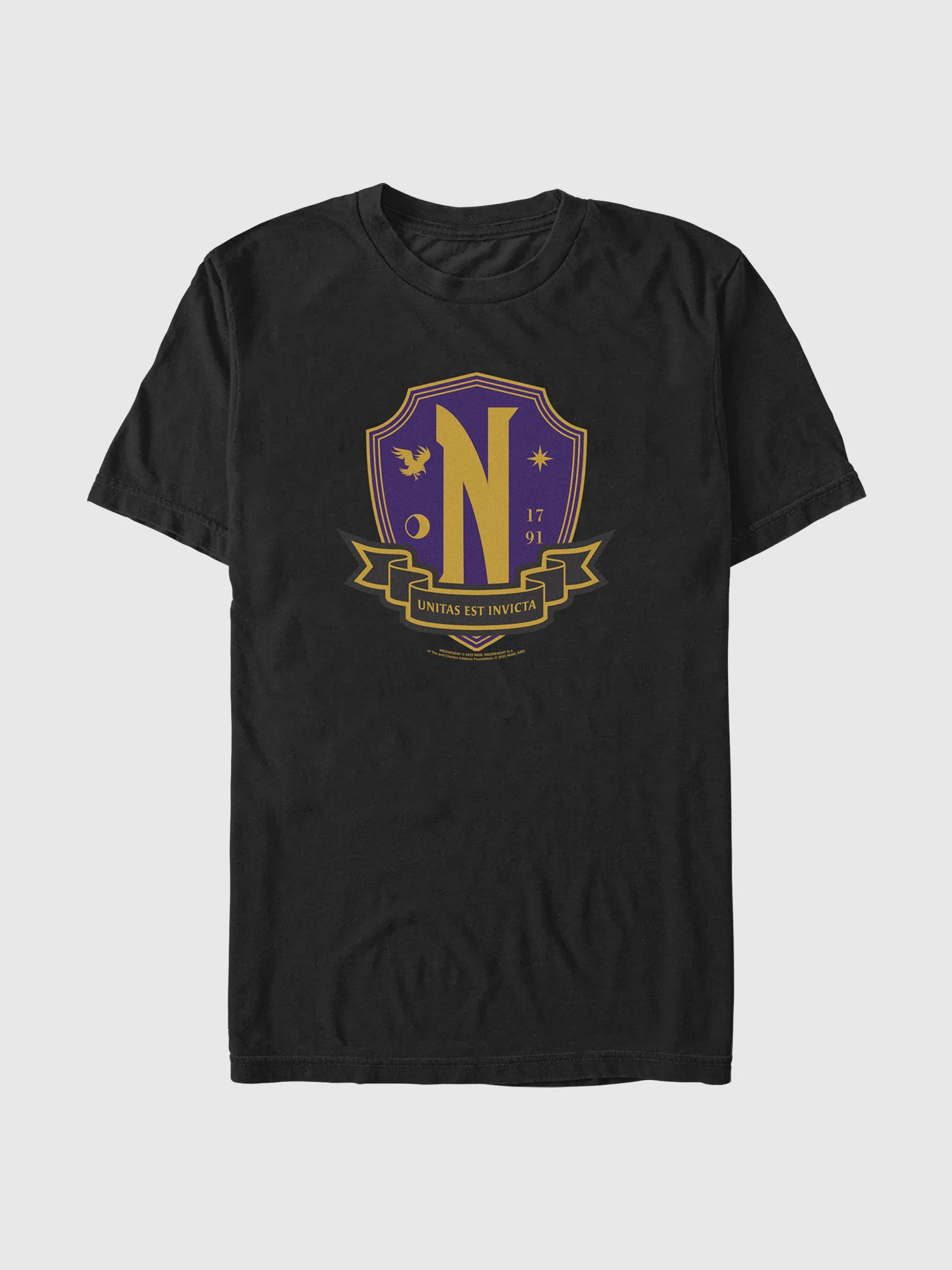 Wednesday Nevermore School Crest T-Shirt