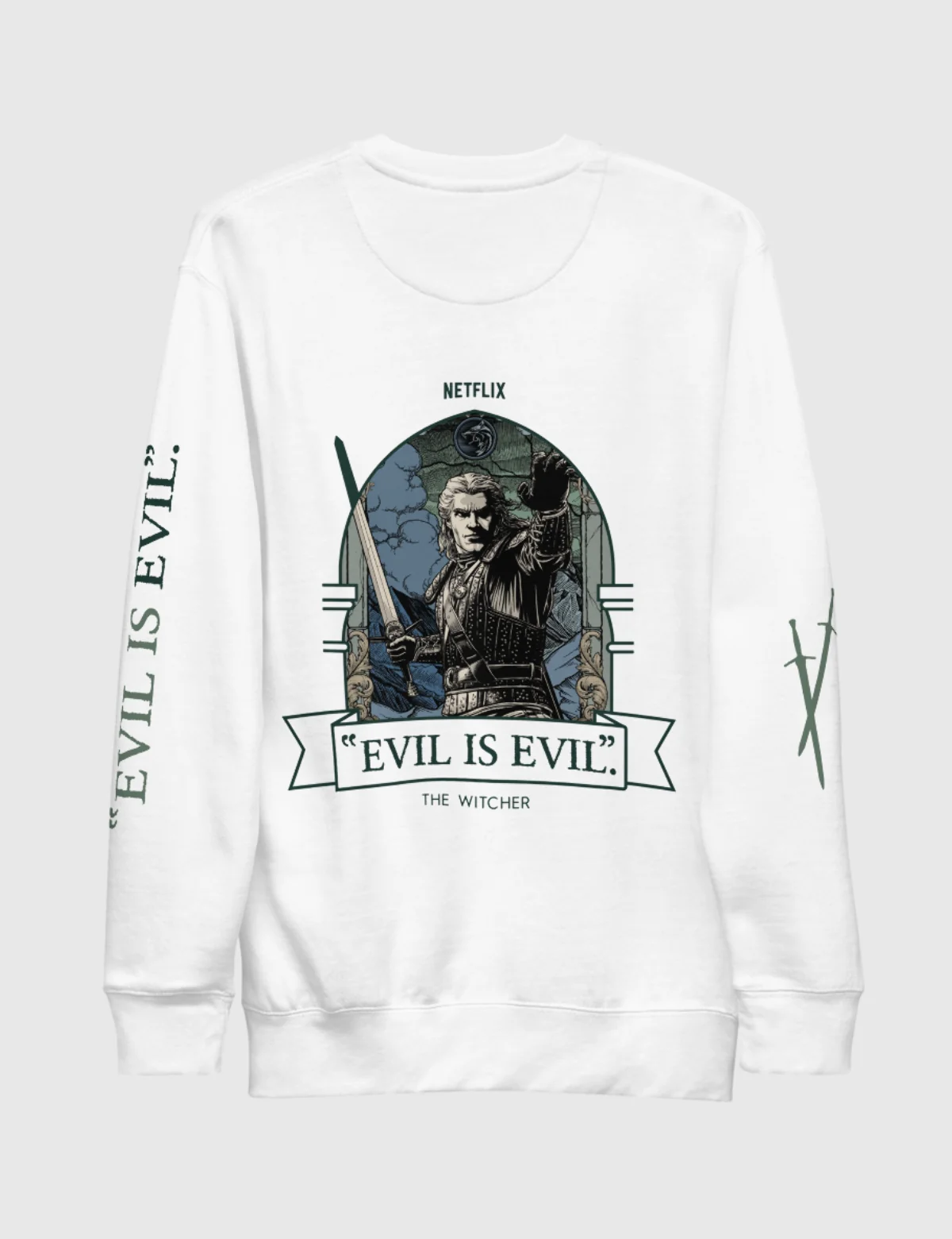 The Witcher Evil is Evil Unisex Premium Sweatshirt [White]